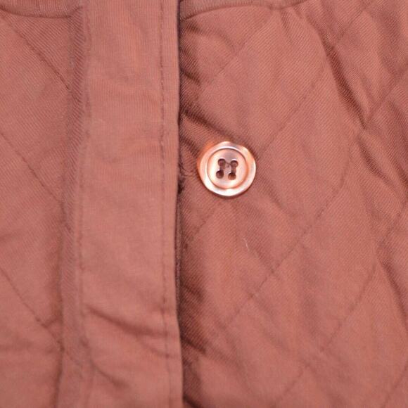 Anthropologie S Rust Quilted Hooded Vest - Picture 4 of 11
